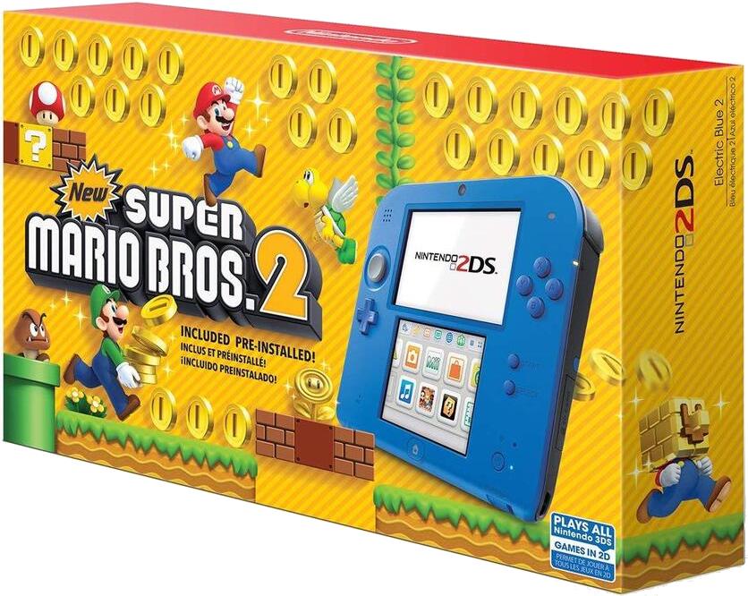 Nintendo 2DS Electric Blue 2 [New Super Mario 2 Bros. 2 Pre-installed] - Nintendo 3DS