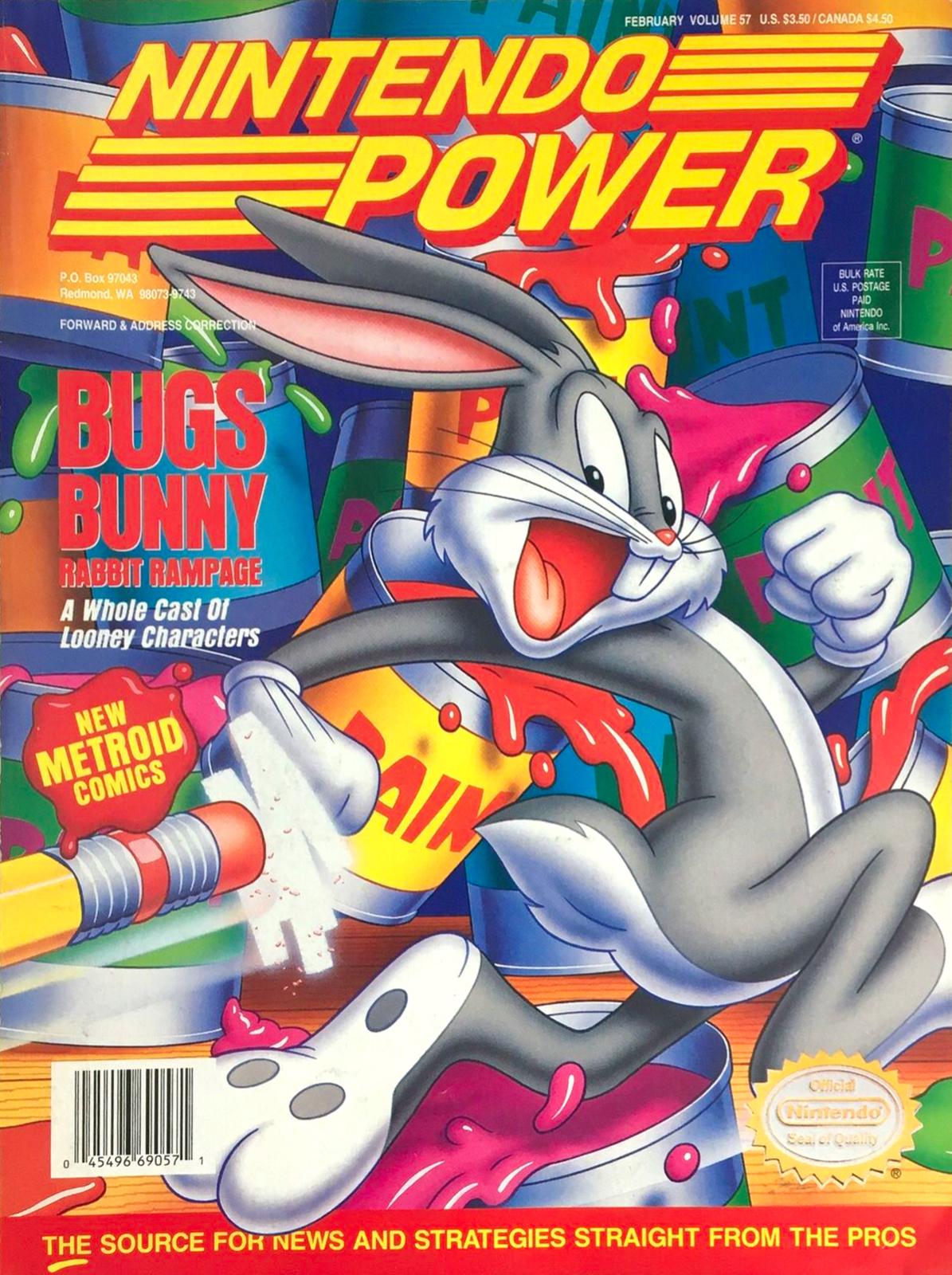 Nexwave Video Games Inc. - [Volume 57] Bugs Bunny: Rabbit Rampage - Video Game - Nintendo Power